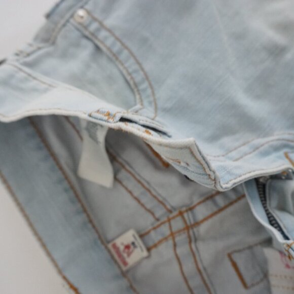 True Religion World Tour Section Moto Light Wash Skinny Blue Denim Jeans 28 - Picture 11 of 16